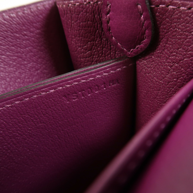 HERMES Evercolor皮革Roulis Mini銀扣肩背袋Anemone-6