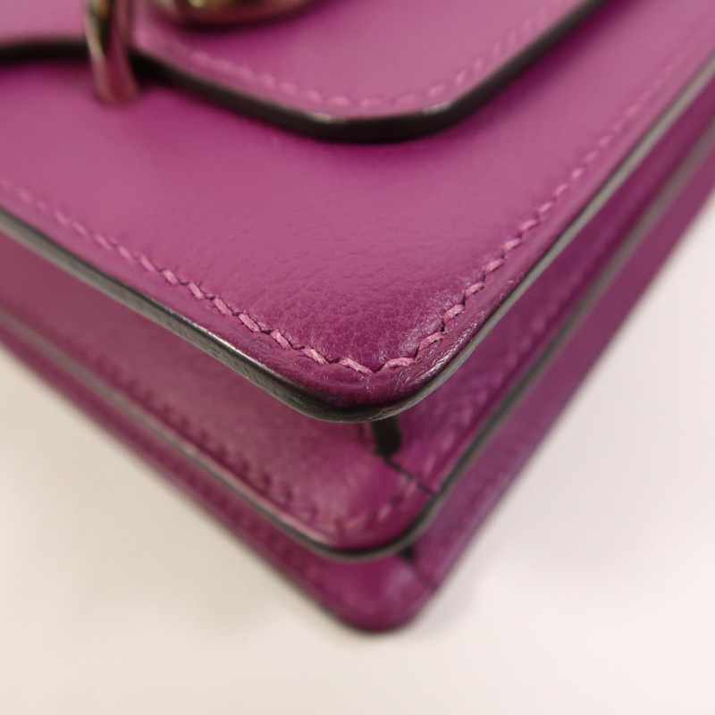 HERMES Evercolor皮革Roulis Mini銀扣肩背袋Anemone-10