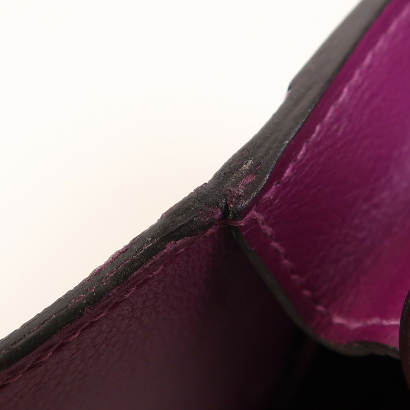 HERMES Evercolor皮革Roulis Mini銀扣肩背袋Anemone-14