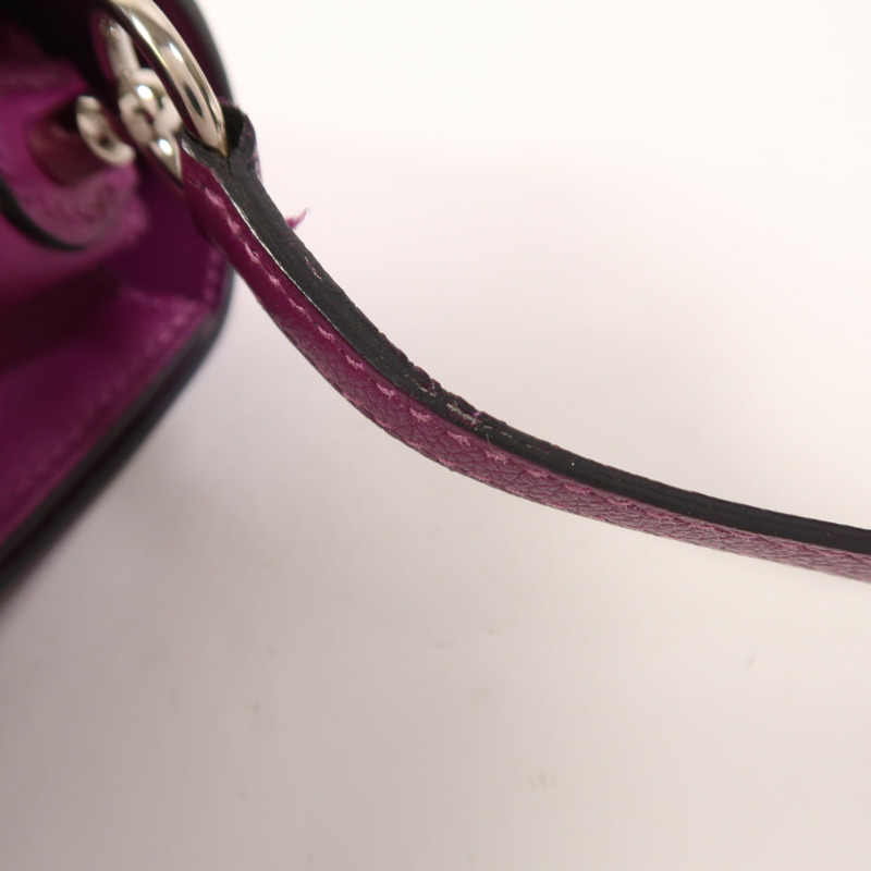 HERMES Evercolor皮革Roulis Mini銀扣肩背袋Anemone-18