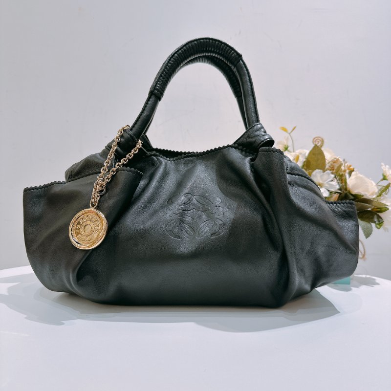 TW4724 Loewe 羅意威 手提包 黑色 中古包 Nappa Aire Leather Handbag Black-0