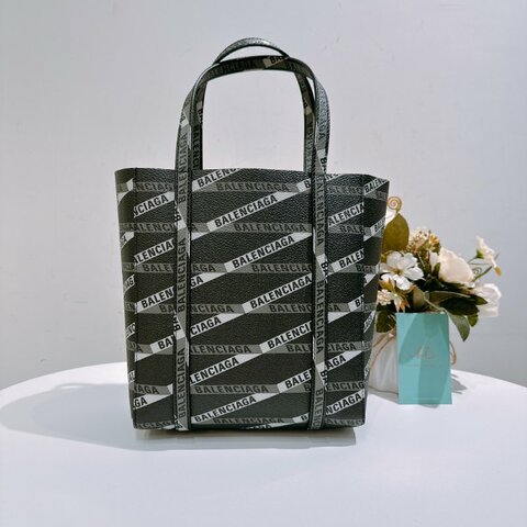 TW4723 Balenciaga 巴黎世家 塗鴉 手提 斜肩包Allover Logo Tote Bag Black x PHW