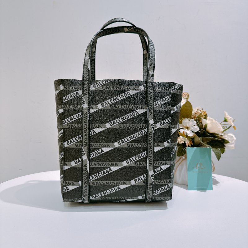 TW4723 Balenciaga 巴黎世家 塗鴉 手提 斜肩包Allover Logo Tote Bag Black x PHW-0
