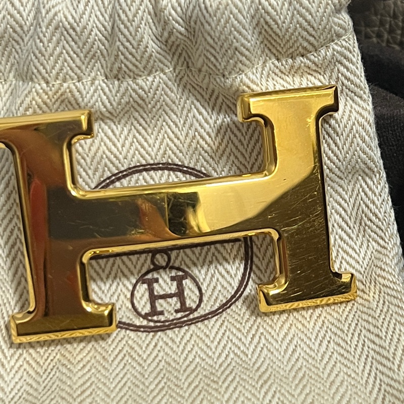 Hermes H皮帶扣 金扣 雙面腰帶32mm（黑+大象灰）-17