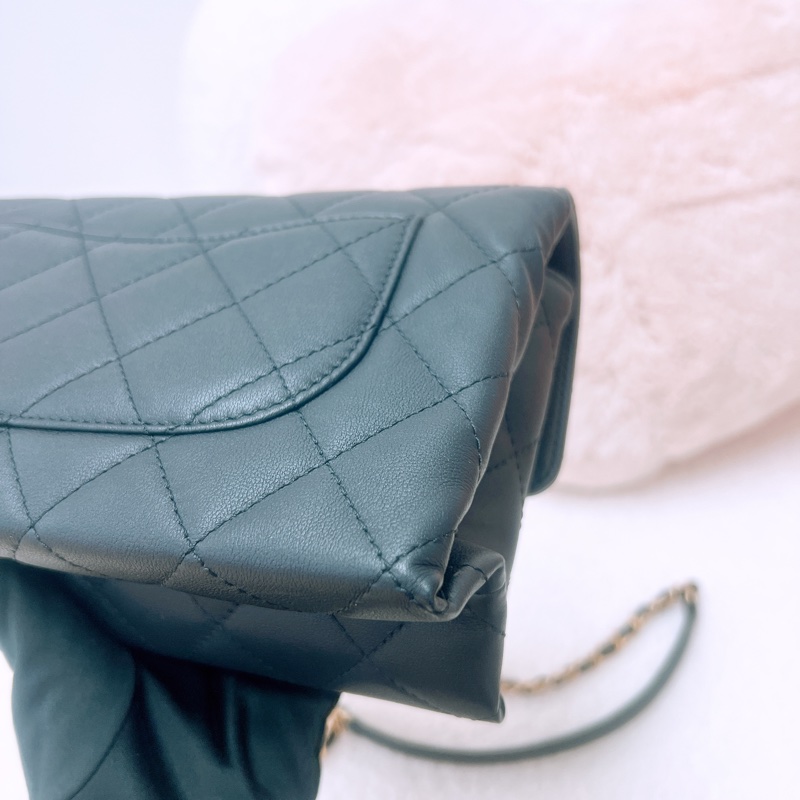 Chanel 黑金手柄翻蓋包-7