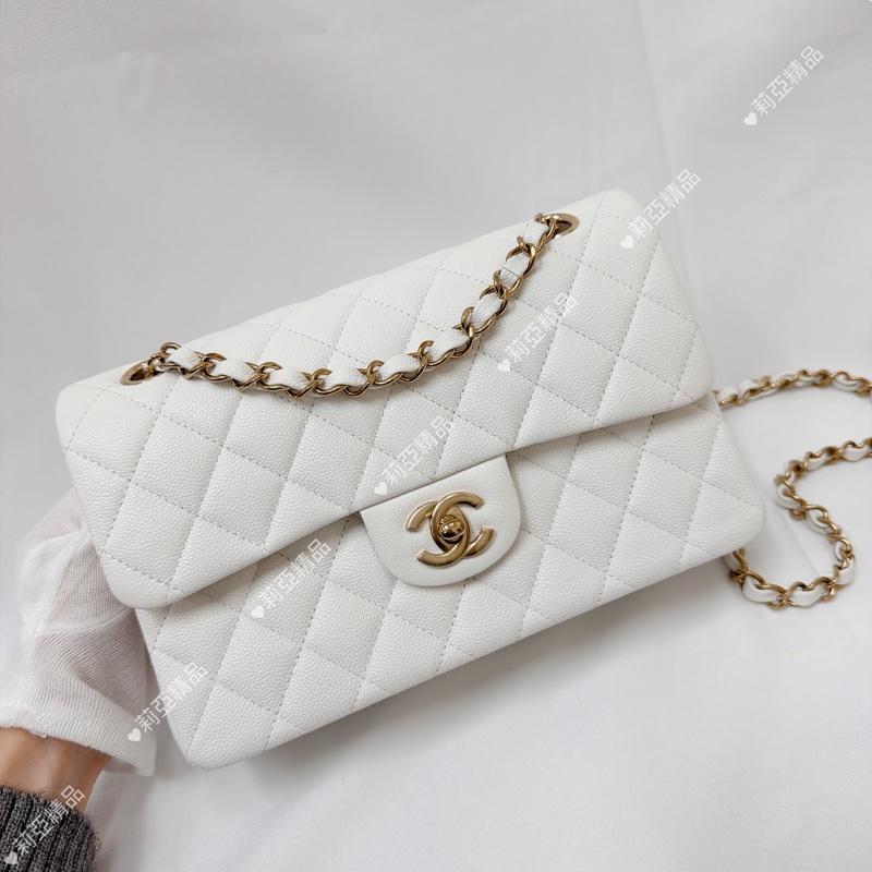 莉亞精品♡ Chanel cf23 白金 近新美包-2