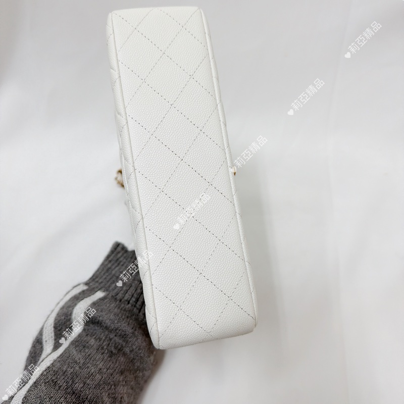 莉亞精品♡ Chanel cf23 白金 近新美包-5