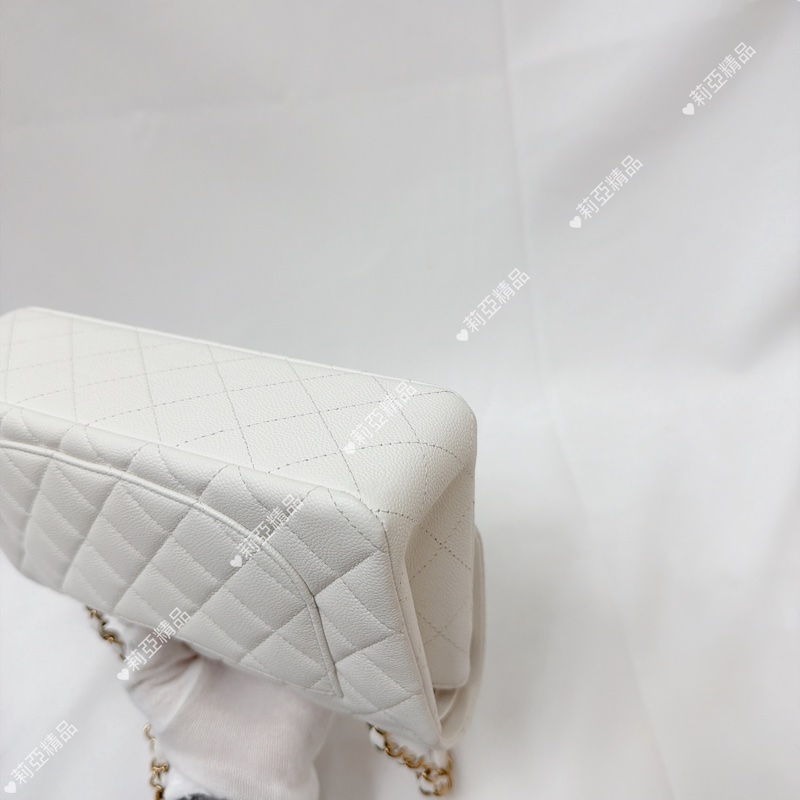 莉亞精品♡ Chanel cf23 白金 近新美包-7
