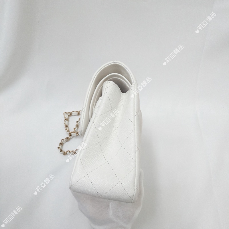 莉亞精品♡ Chanel cf23 白金 近新美包-10