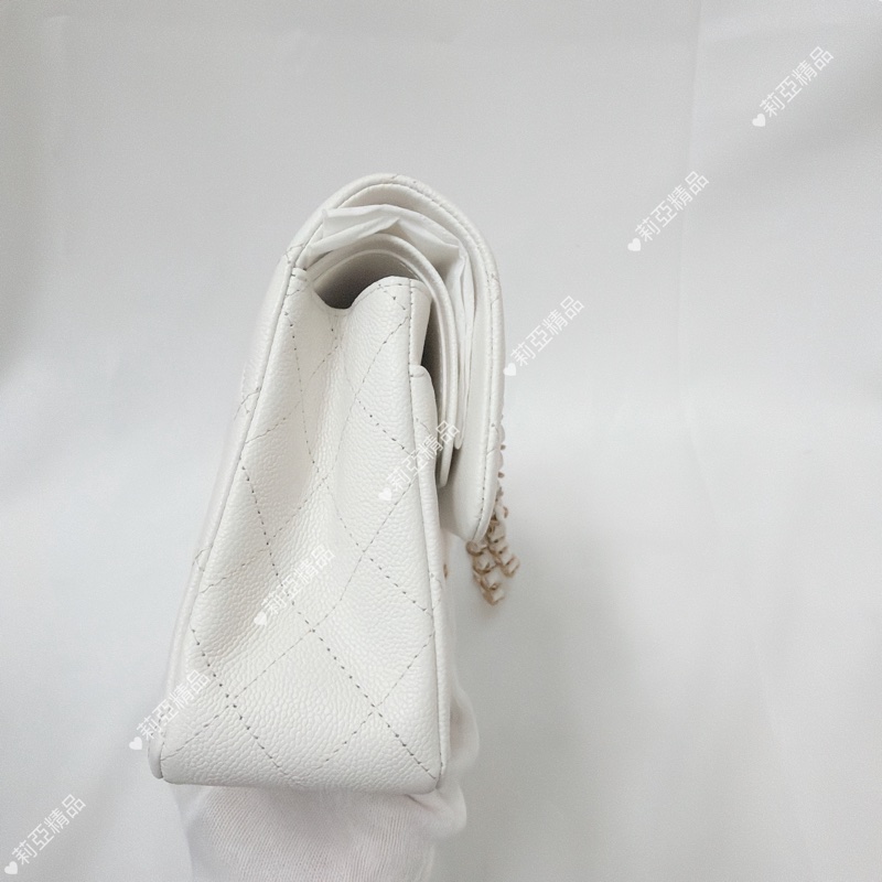 莉亞精品♡ Chanel cf23 白金 近新美包-11