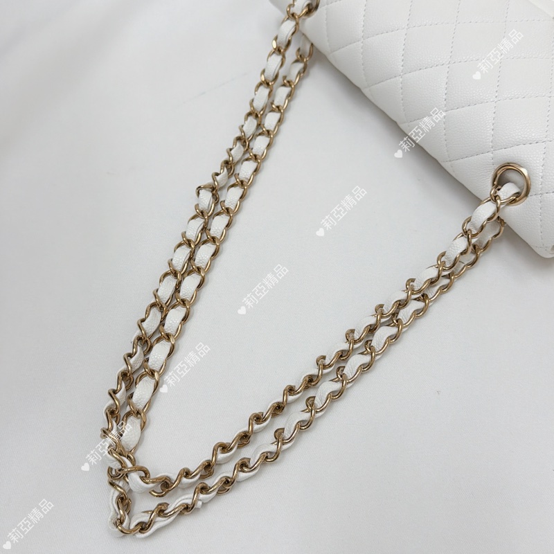 莉亞精品♡ Chanel cf23 白金 近新美包-12
