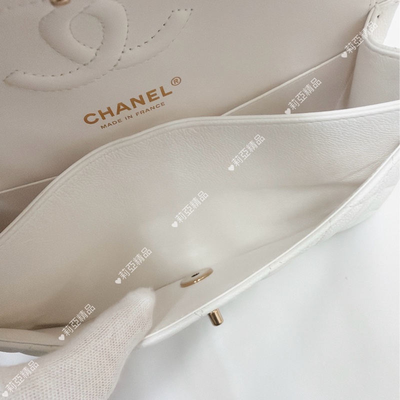 莉亞精品♡ Chanel cf23 白金 近新美包-16