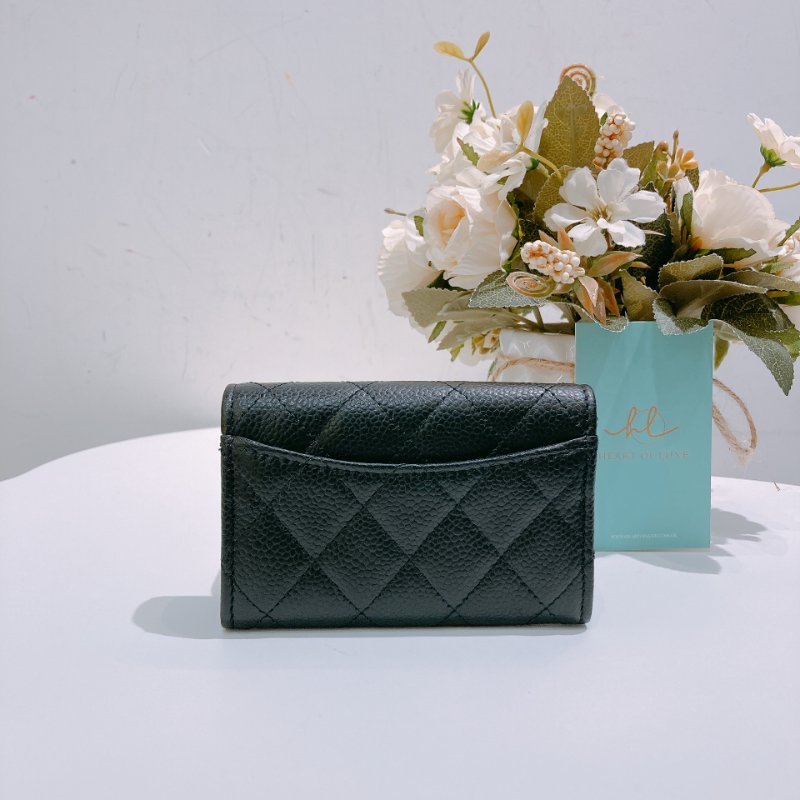TW4721 Chanel 香奈兒 經典 翻蓋 卡包 荔枝皮 黑金 Classic Flap Card Holder Caviar Black x GHW-1