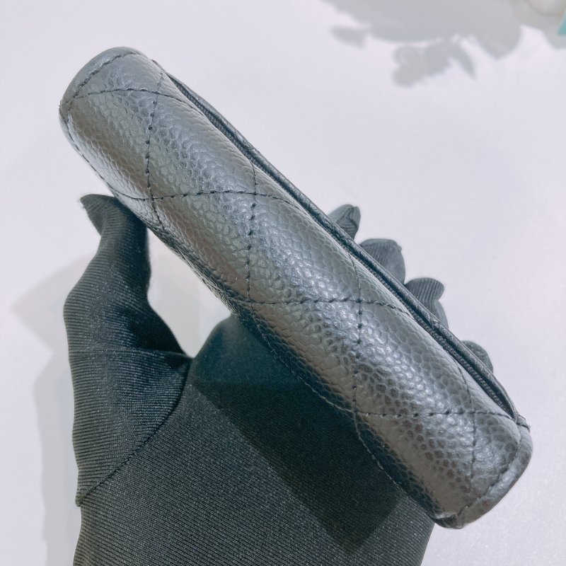 TW4721 Chanel 香奈兒 經典 翻蓋 卡包 荔枝皮 黑金 Classic Flap Card Holder Caviar Black x GHW-5