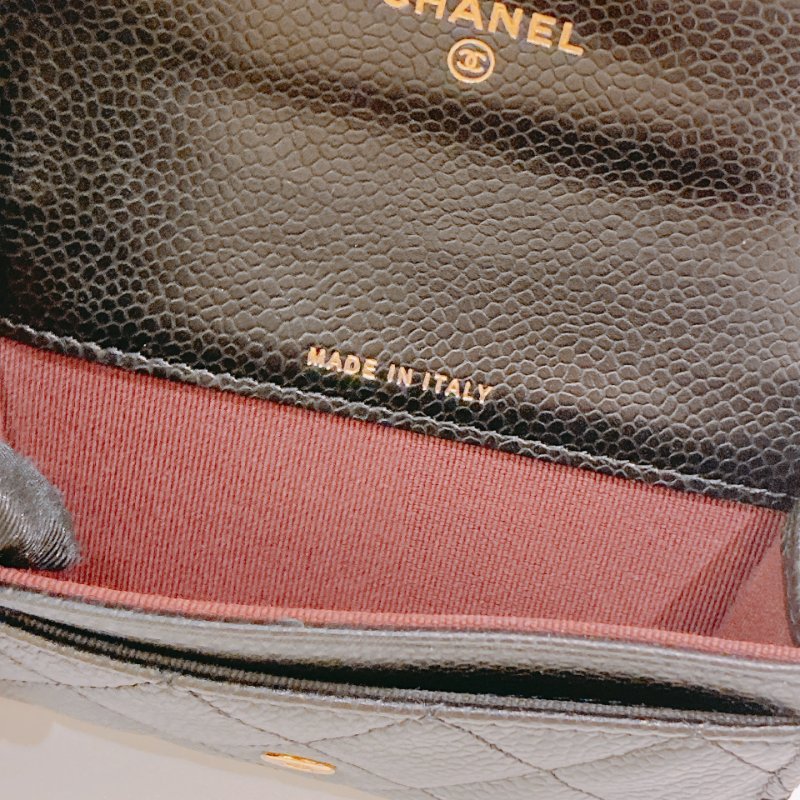TW4721 Chanel 香奈兒 經典 翻蓋 卡包 荔枝皮 黑金 Classic Flap Card Holder Caviar Black x GHW-6