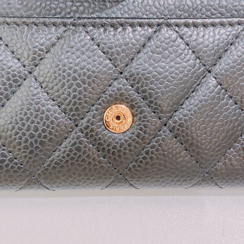 TW4721 Chanel 香奈兒 經典 翻蓋 卡包 荔枝皮 黑金 Classic Flap Card Holder Caviar Black x GHW-7
