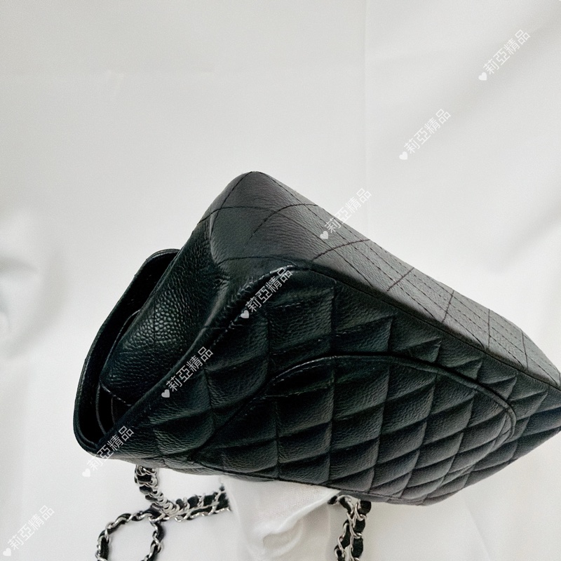 莉亞精品♡ Chanel cf23黑銀 近新美包-6
