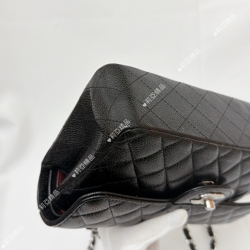 莉亞精品♡ Chanel cf23黑銀 近新美包-8