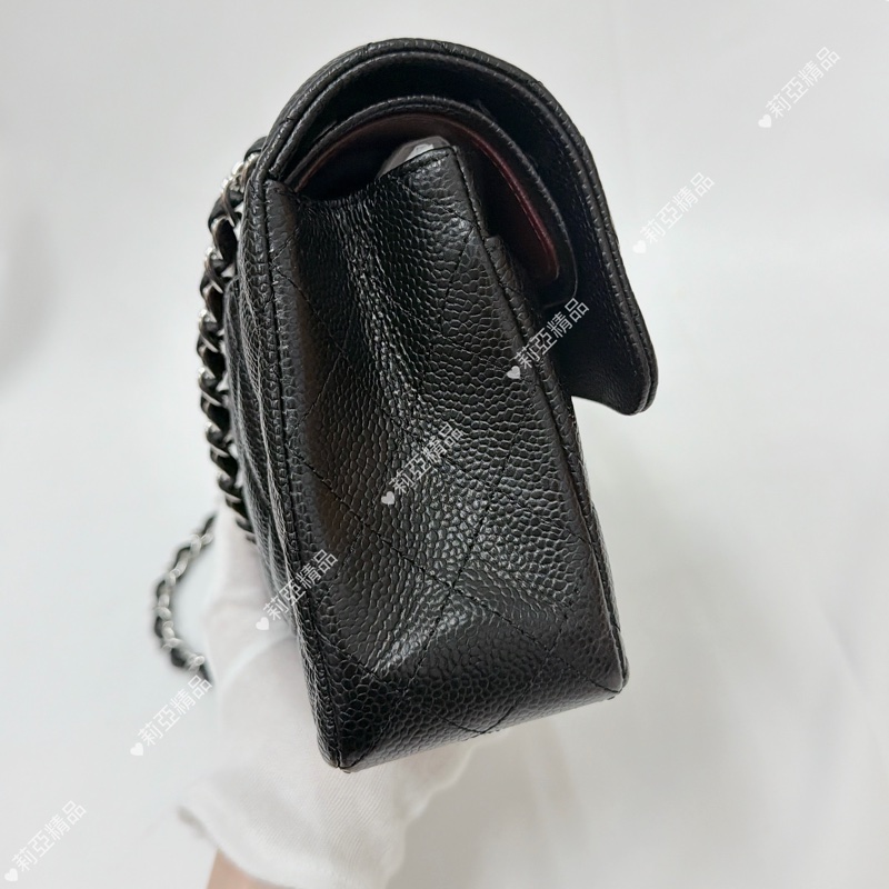 莉亞精品♡ Chanel cf23黑銀 近新美包-10