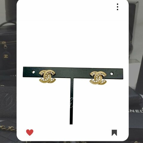🛍️🎁 26 🔥 2月新品上架 新年情人節💘 香奈兒 Chanel 金色CC水鑽耳環 🔥 香奈兒熱賣款 香奈兒經典款 耳環 CHANEL EARRING