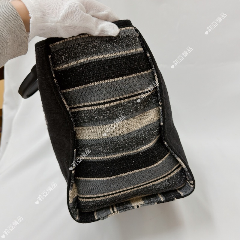 莉亞精品♡Chanel 條紋沙灘包 二手美包-4