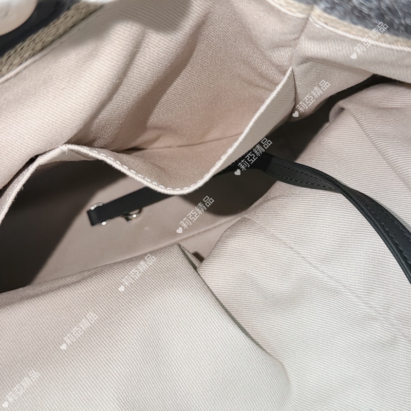 莉亞精品♡Chanel 條紋沙灘包 二手美包-12