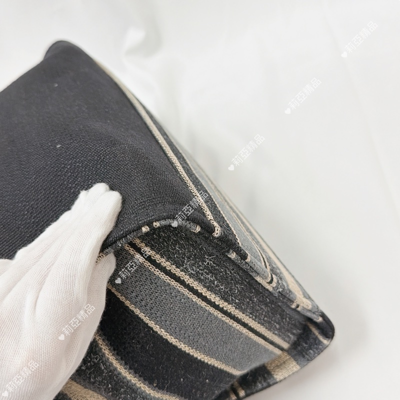 莉亞精品♡Chanel 條紋沙灘包 二手美包-14