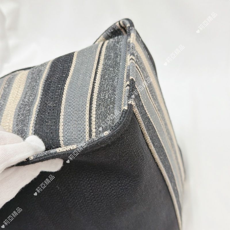 莉亞精品♡Chanel 條紋沙灘包 二手美包-15