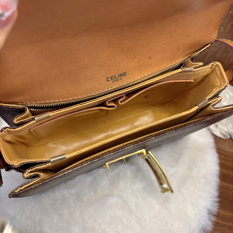 Celine 馬車印花肩背包-6