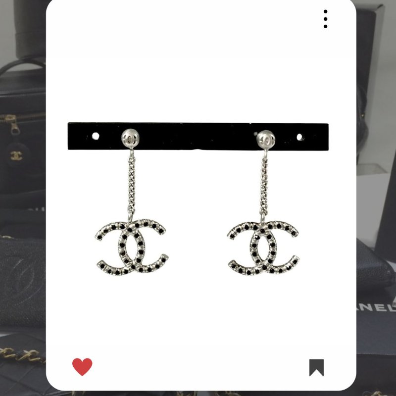 🛍️🎁 26 🔥 2月新品上架 新年情人節💘 香奈兒 Chanel 黑銀CC吊款耳環 🔥 香奈兒熱賣款 香奈兒經典款 耳環 CHANEL EARRING-0
