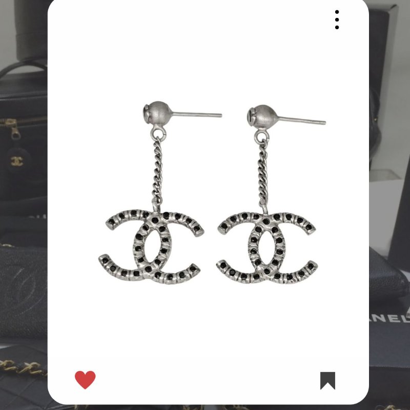 🛍️🎁 26 🔥 2月新品上架 新年情人節💘 香奈兒 Chanel 黑銀CC吊款耳環 🔥 香奈兒熱賣款 香奈兒經典款 耳環 CHANEL EARRING-1