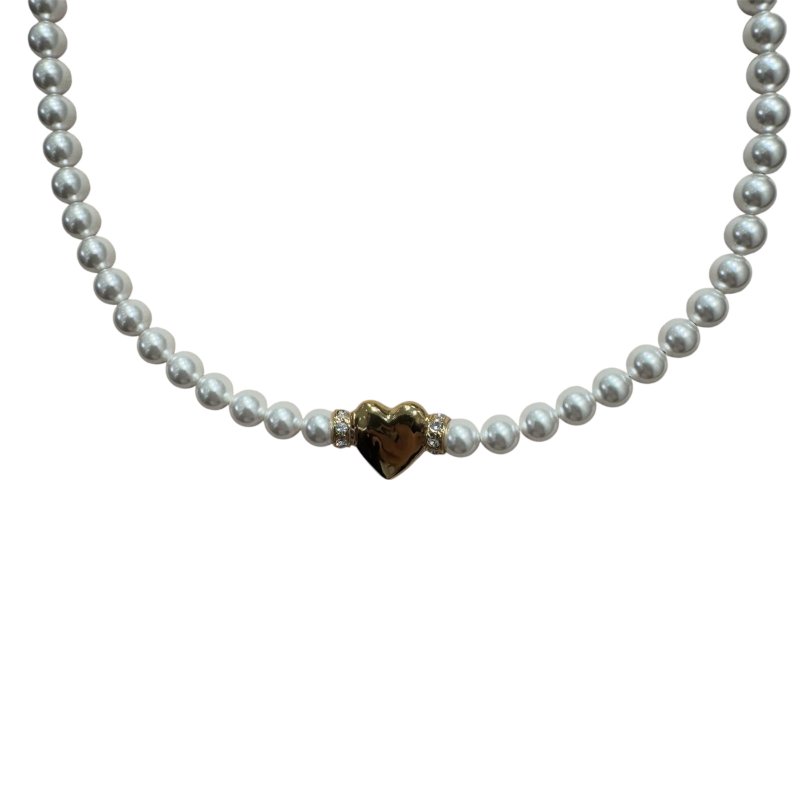 CHANEL 香奈兒 珍珠愛心項鍊-1