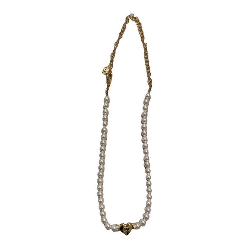 CHANEL 香奈兒 珍珠愛心項鍊-2
