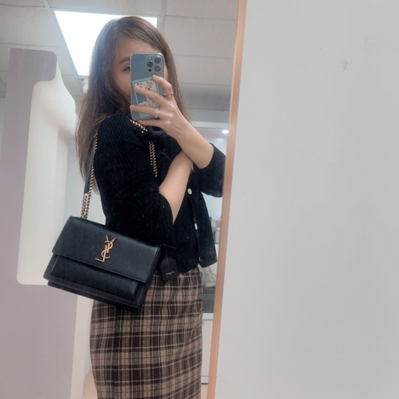 YSL sunset 黑金鏈條包/ 日落包-12