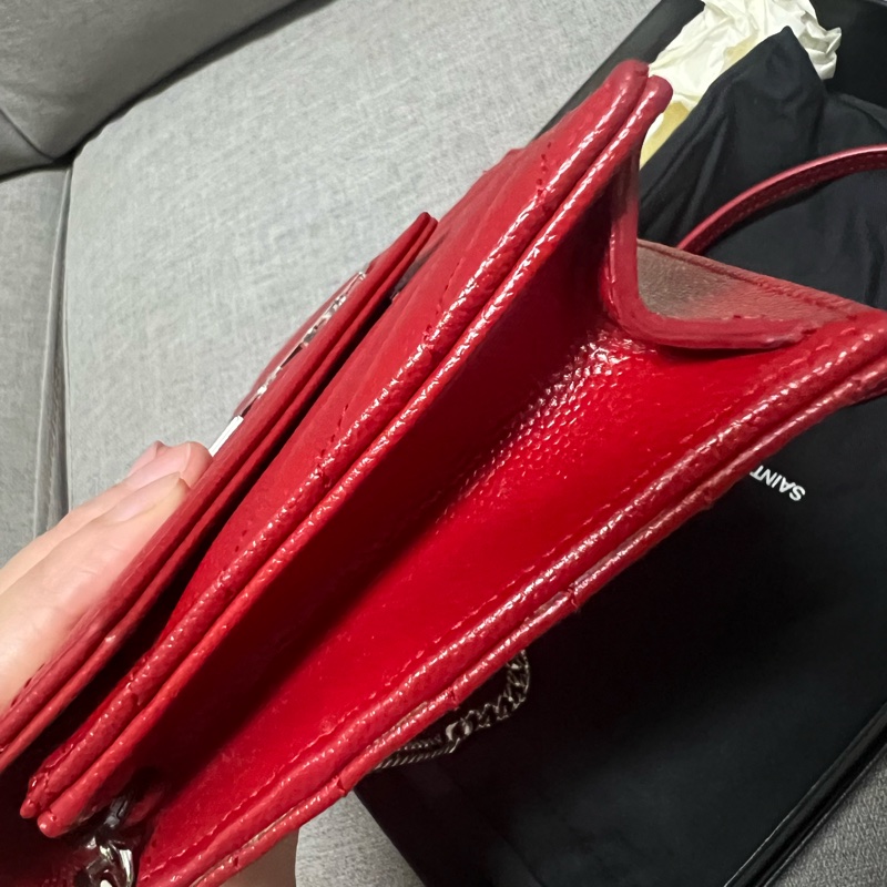 Saint Laurent 聖羅蘭 YVES WOC 魚子醬牛皮 二手-1