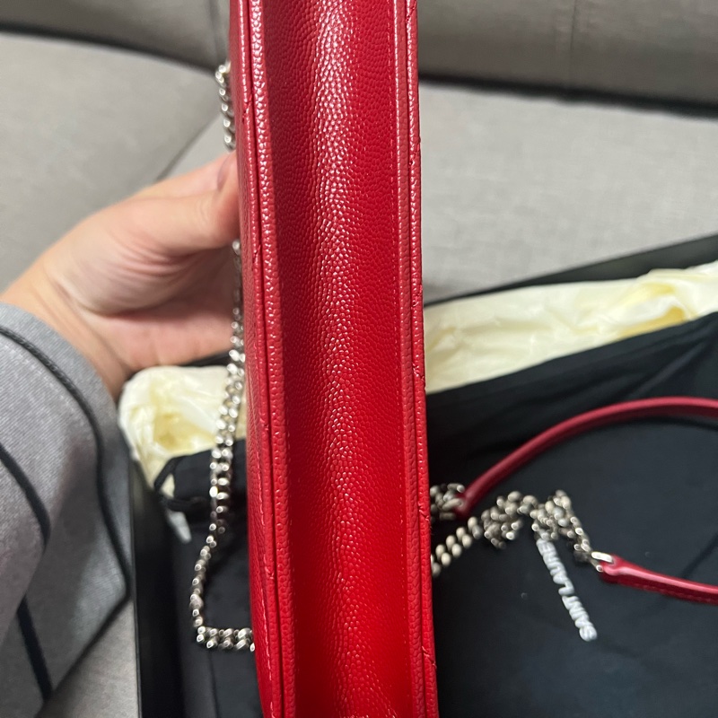 Saint Laurent 聖羅蘭 YVES WOC 魚子醬牛皮 二手-2