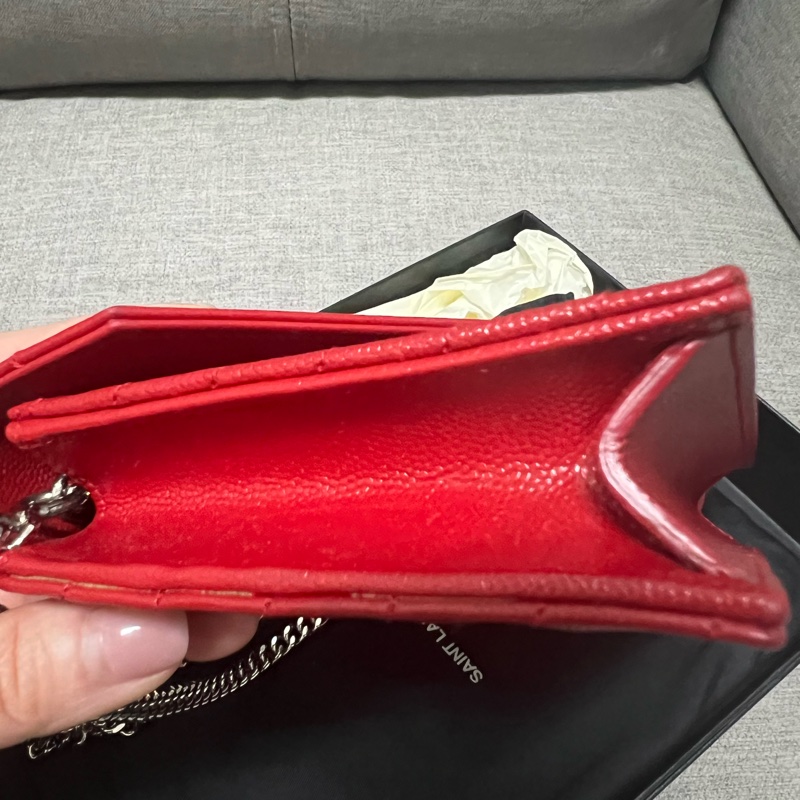 Saint Laurent 聖羅蘭 YVES WOC 魚子醬牛皮 二手-3