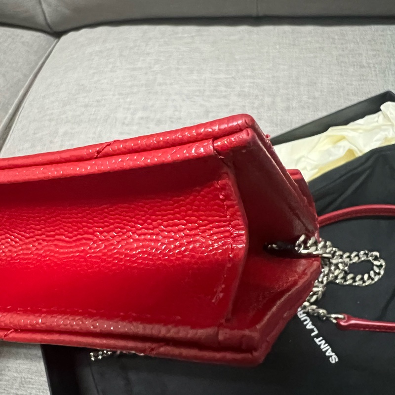 Saint Laurent 聖羅蘭 YVES WOC 魚子醬牛皮 二手-4