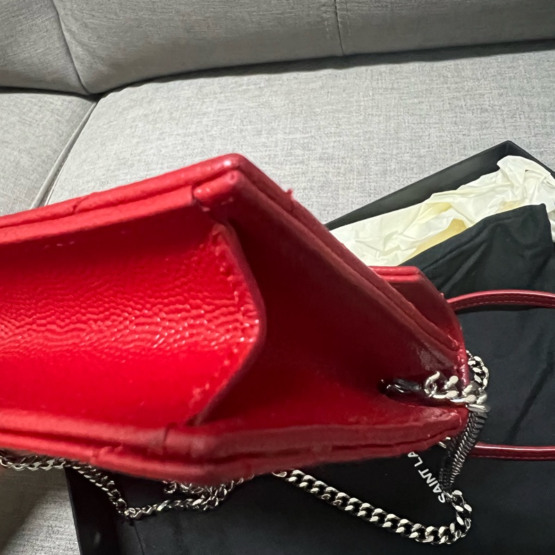 Saint Laurent 聖羅蘭 YVES WOC 魚子醬牛皮 二手-6