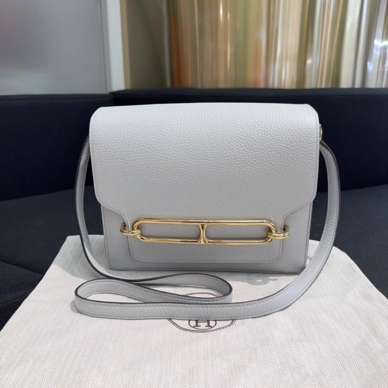 Hermes/愛馬仕 Roulis23豬鼻子霧霾藍金扣 z刻 附件塵袋-0