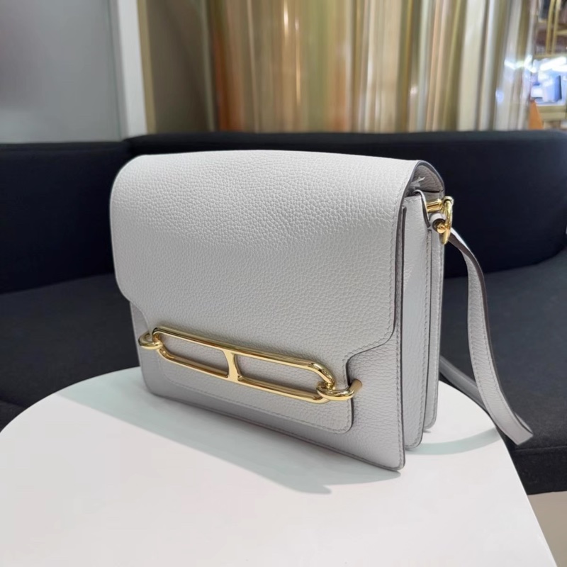 Hermes/愛馬仕 Roulis23豬鼻子霧霾藍金扣 z刻 附件塵袋-2