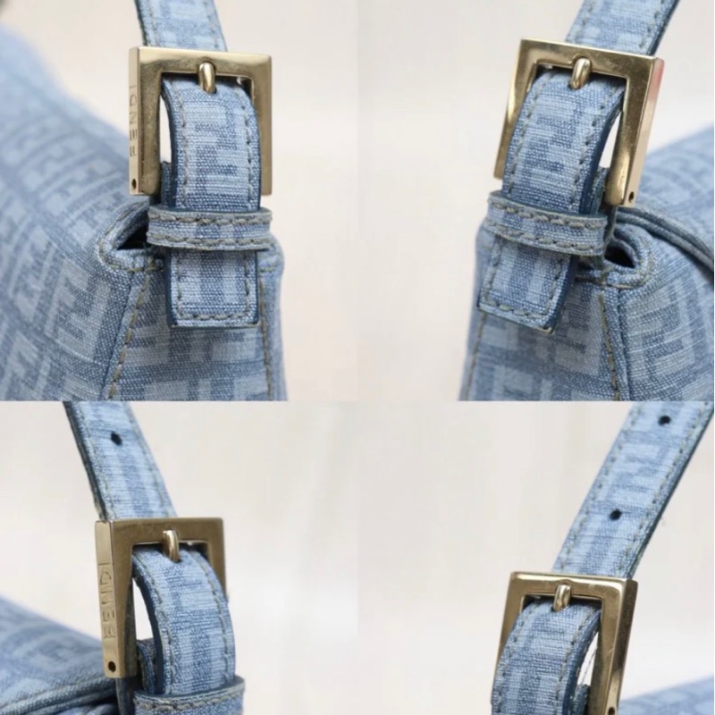 「JL精品代購」9新 FENDI 藍pvc鏈條法棍-5