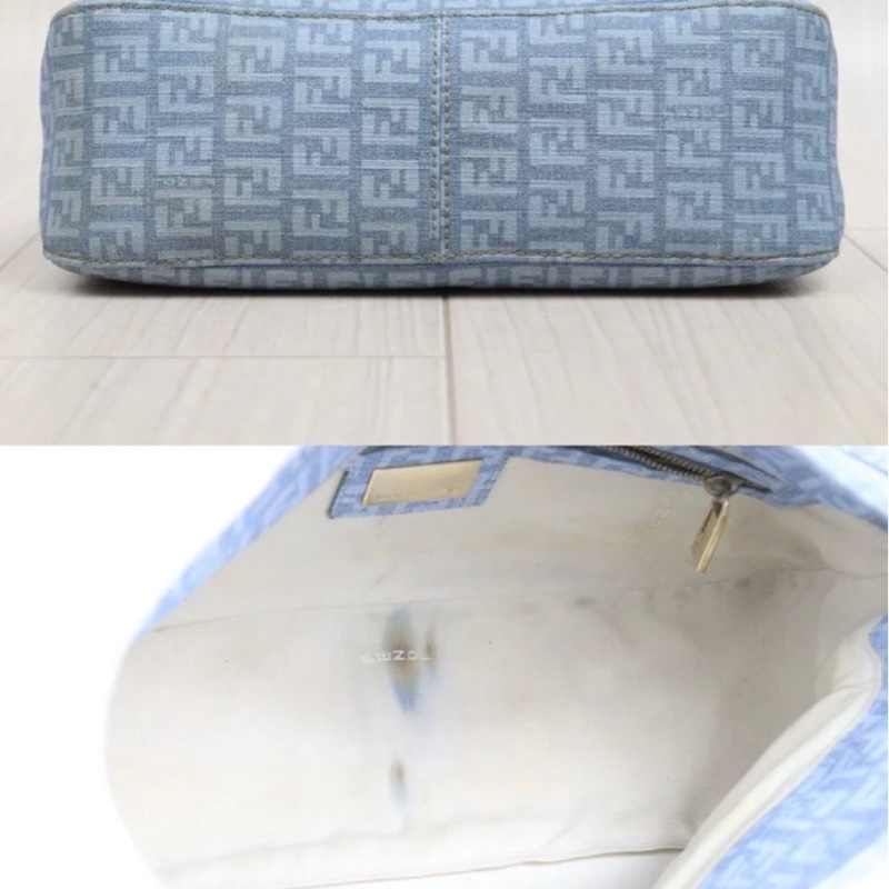 「JL精品代購」9新 FENDI 藍pvc鏈條法棍-7