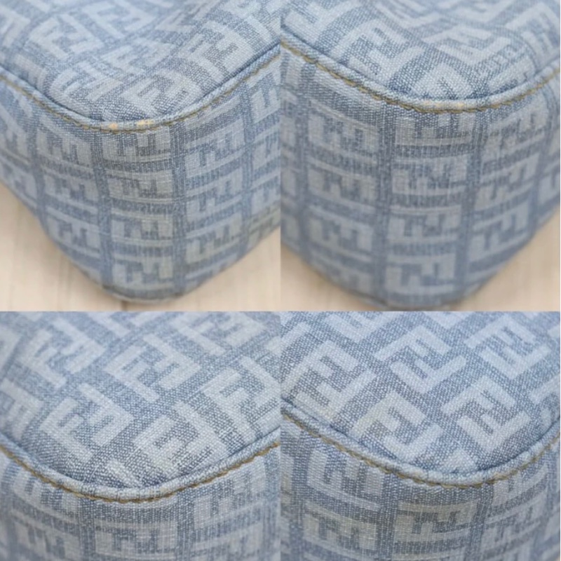 「JL精品代購」9新 FENDI 藍pvc鏈條法棍-8