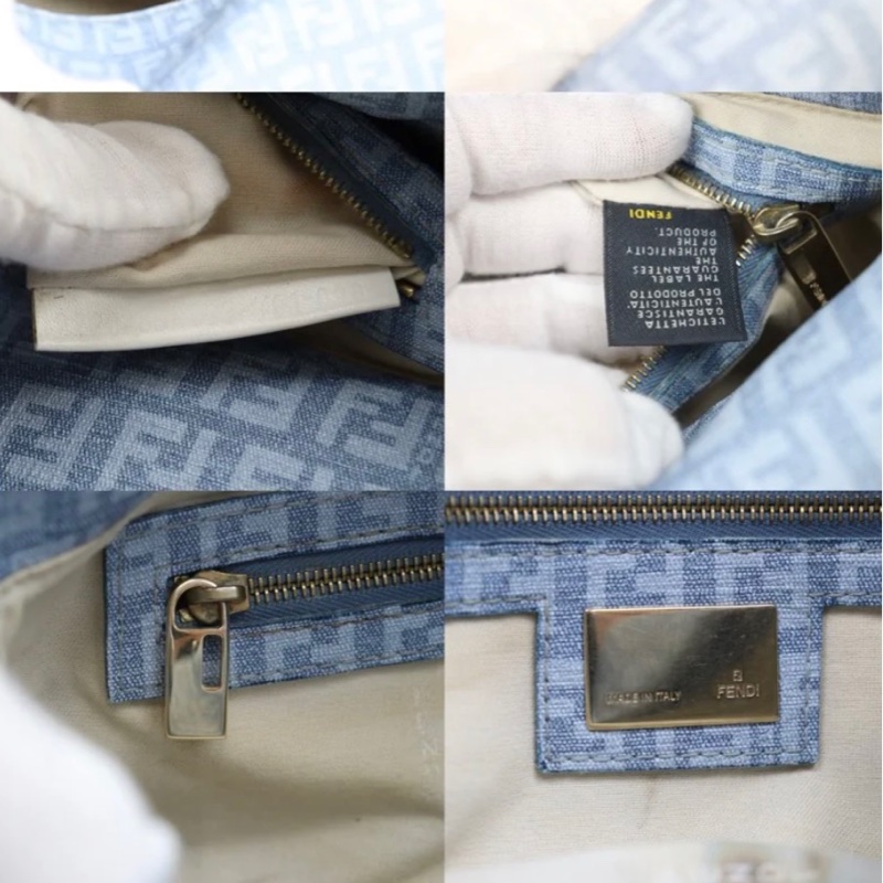 「JL精品代購」9新 FENDI 藍pvc鏈條法棍-11