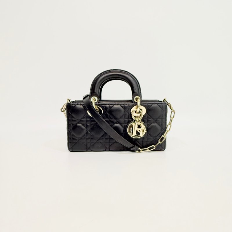 DIOR - 黑色Cannage籐格紋羊皮Lady D-Joy黛妃包╻小號-6