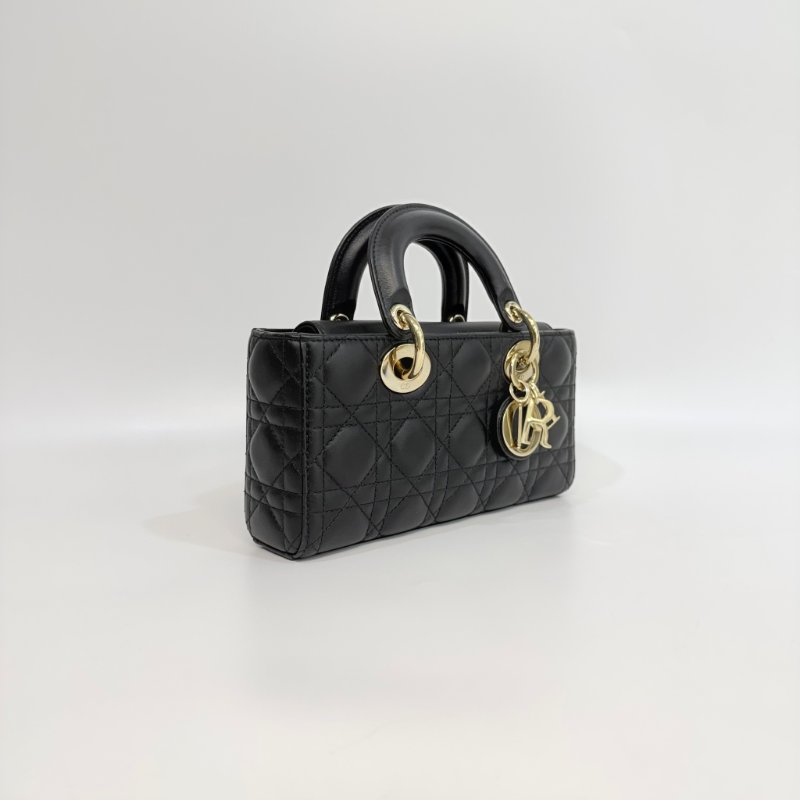 DIOR - 黑色Cannage籐格紋羊皮Lady D-Joy黛妃包╻小號-9