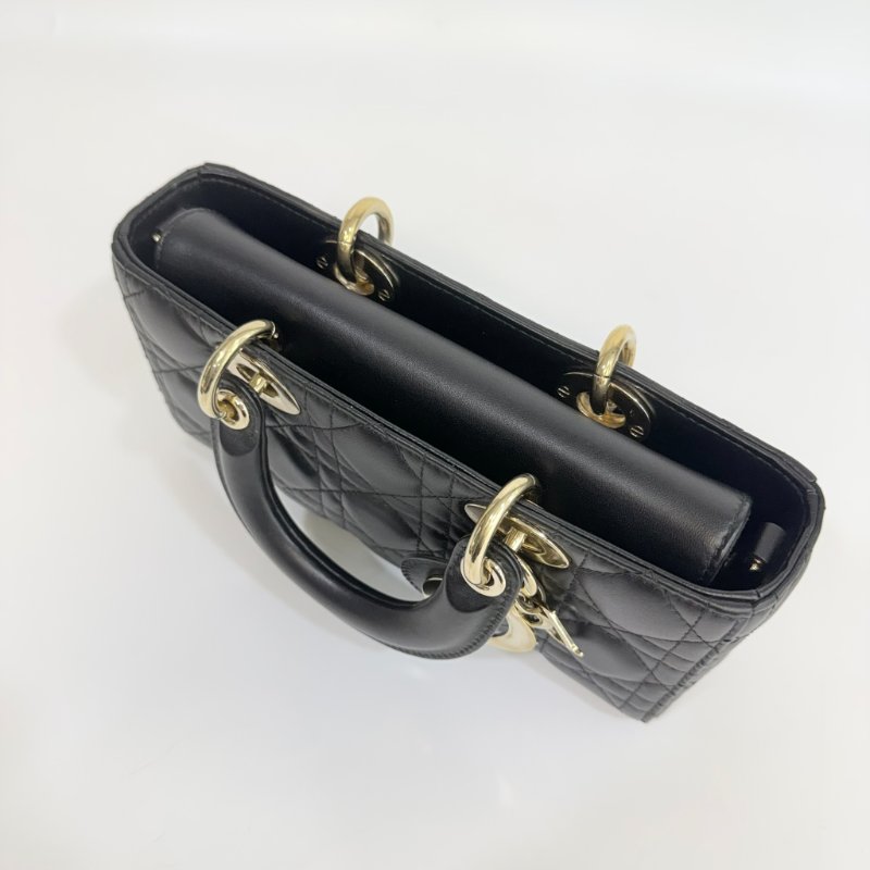 DIOR - 黑色Cannage籐格紋羊皮Lady D-Joy黛妃包╻小號-14