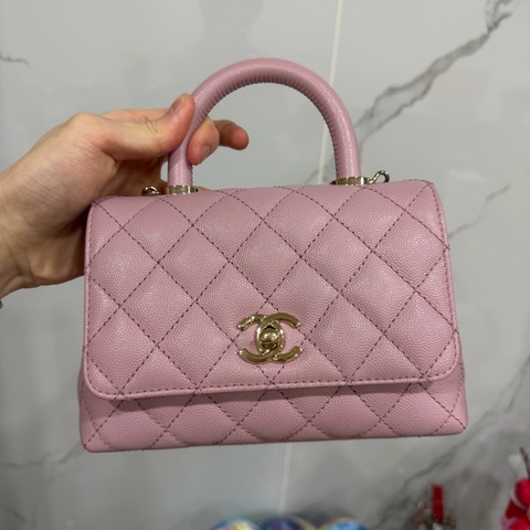 Chanel coco handle粉色2024有購證