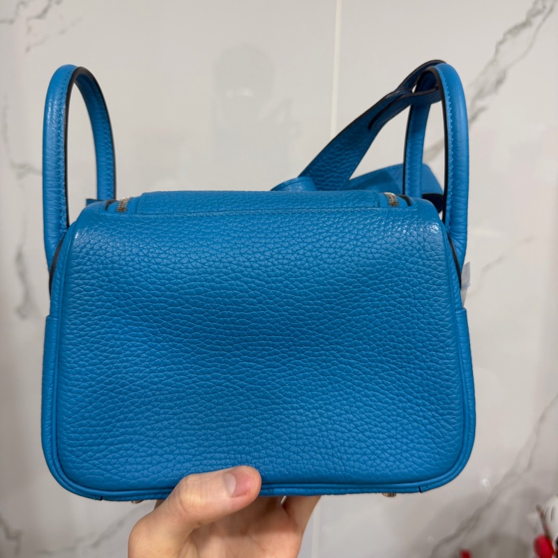 hermes mini lindy藍色 一代閒置品-4